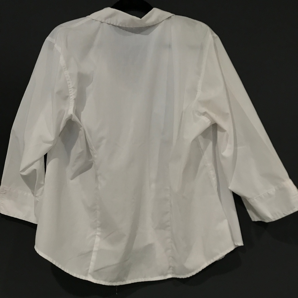 White Button Down With Blue Palm Trees - image 2